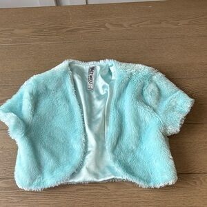 Not Works Kids Fluffy Jacket in Light Blue